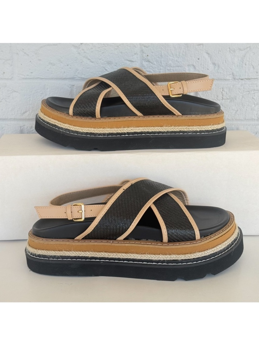 Lemonade Coastal Crossover Platform Sandals Women's 9